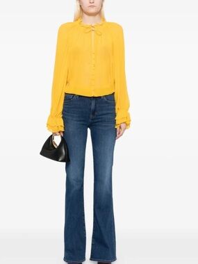 alice + olivia Mustard Yellow Josephine Blouse
